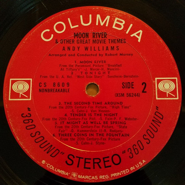 Andy Williams : Moon River And Other Great Movie Themes (LP, Album, Hol)