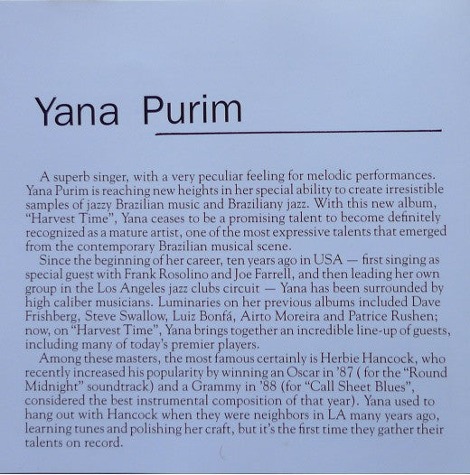 Yana Purim : Harvest Time (CD, Album)