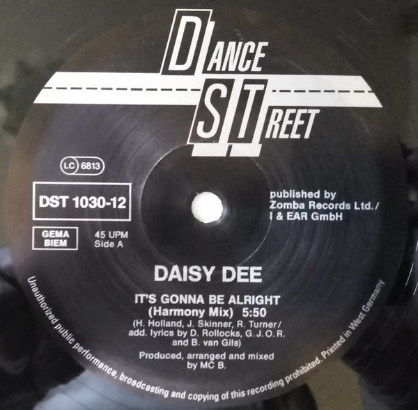 Daisy Dee : It's Gonna Be Alright (12")