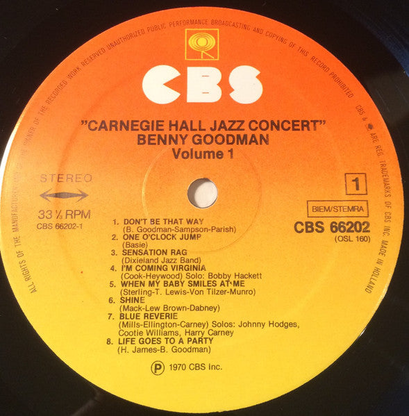 Benny Goodman : The Famous 1938 Carnegie Hall Jazz Concert (2xLP, Album, RE, Gat)