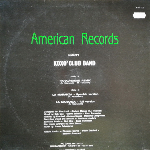 Koxo' Club Band : Paradhouse (Remix) (12")