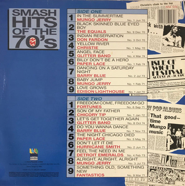 Various : Smash Hits Of The 70's (LP, Comp)