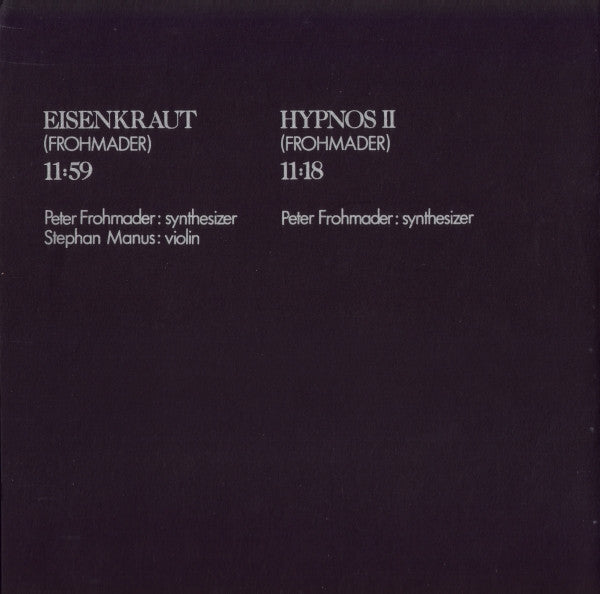 Peter Frohmader : 2 Compositions (10")