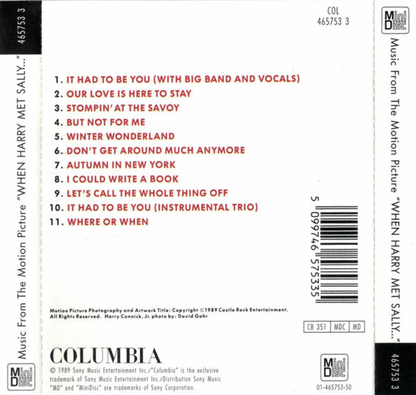 Harry Connick, Jr. : Music From The Motion Picture "When Harry Met Sally..." (MD)