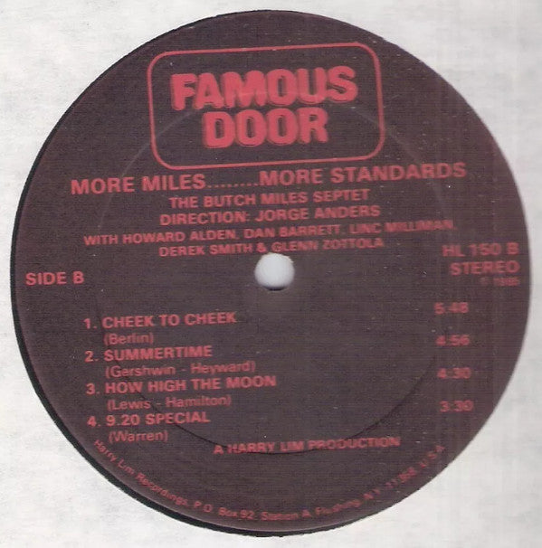 Butch Miles Septet, Jorge Anders : More Miles... More Standards: The Butch Miles Septet Under The Direction Of Jorge Anders (LP)