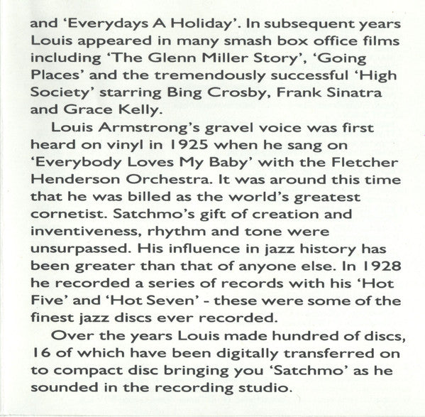 Louis Armstrong : Satchmo (CD, Comp, RM)