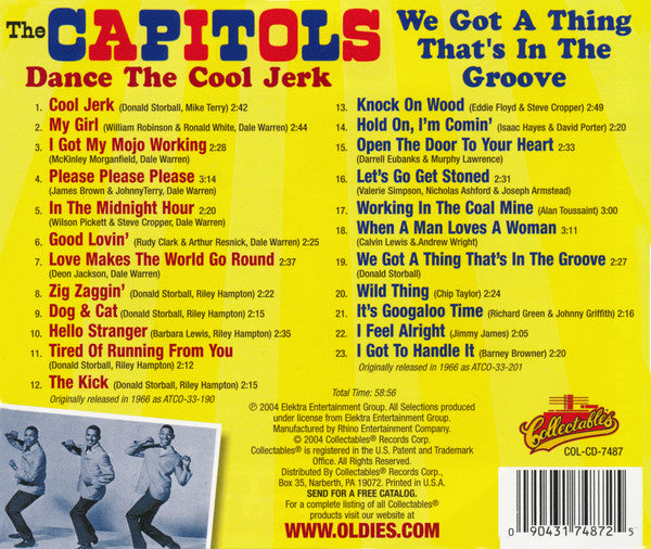 The Capitols : Dance The Cool Jerk/We Got A Thing That's In The Groove (CD, Comp, RE)