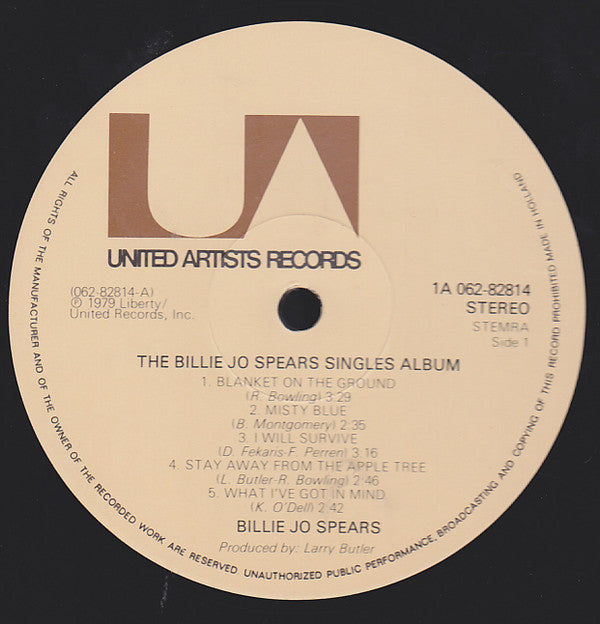 Billie Jo Spears : The Billie Jo Singles Album (LP, Comp)