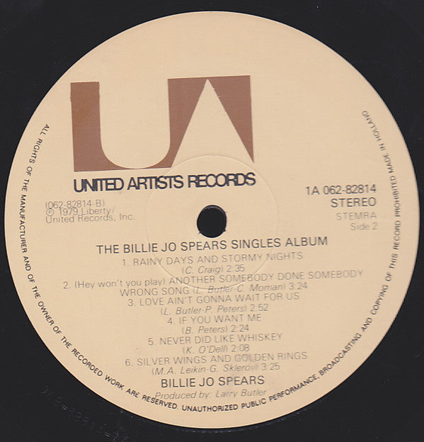 Billie Jo Spears : The Billie Jo Singles Album (LP, Comp)