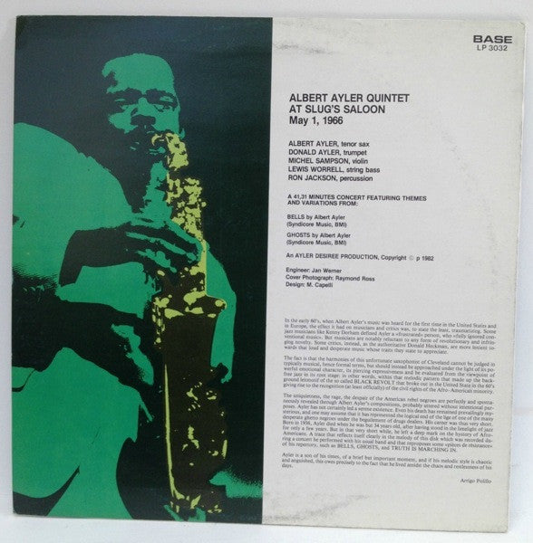 Albert Ayler Quintet : At Slug's Saloon Vol. 2 (LP, Album)