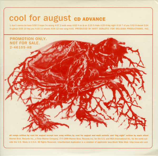 Cool For August : CD Advance (CD, Advance, Album, Promo, Car)