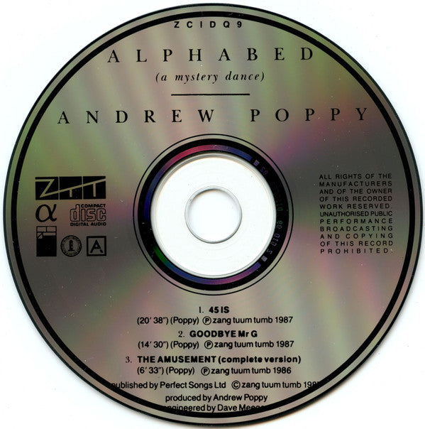 Andrew Poppy : Alphabed (A Mystery Dance) (CD, Album)