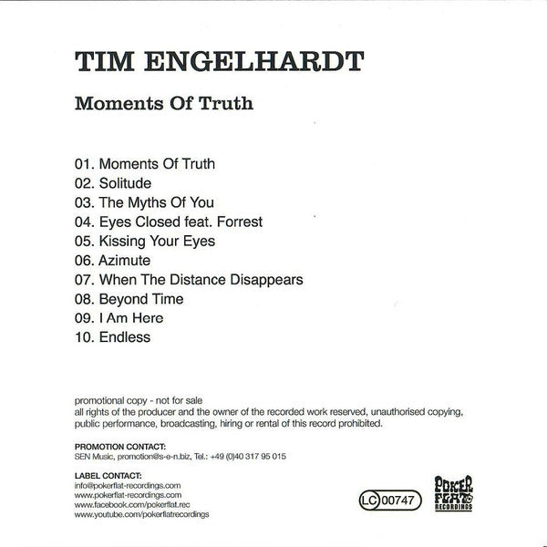 Tim Engelhardt : Moments Of Truth (CDr, Album, Promo)