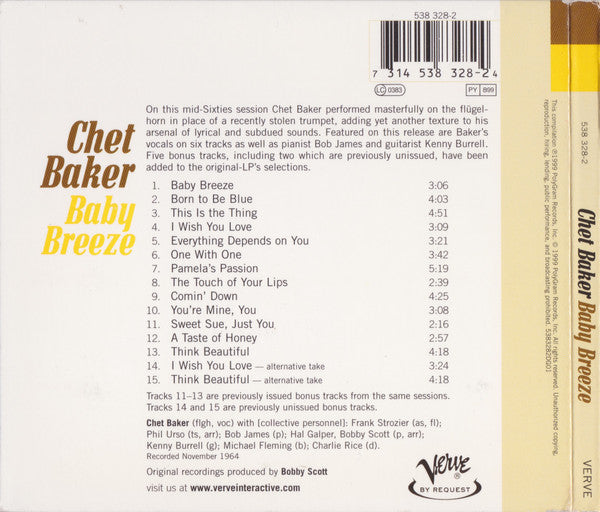 Chet Baker : Baby Breeze (CD, Album, RE, RM, Dig)
