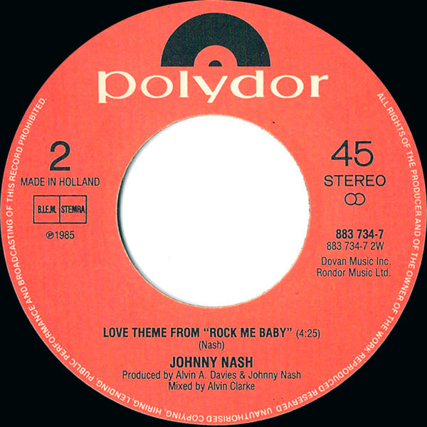 Johnny Nash : Rock Me Baby (7", Single)