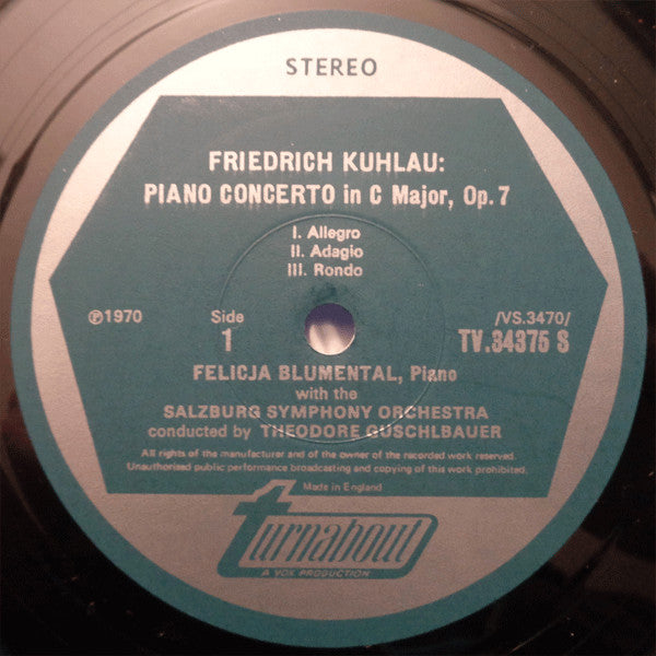 Daniel Friedrich Rudolph Kuhlau, Muzio Clementi - Felicja Blumental, Alberto Zedda & Theodor Guschlbauer : Piano Concerto In C Major, Op. 7 / Piano Concerto In C Major (LP)