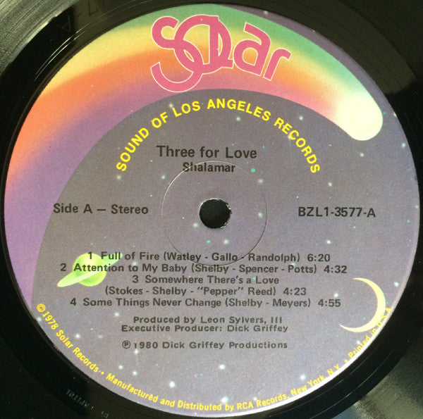 Shalamar : Three For Love (LP, Album, Ind)