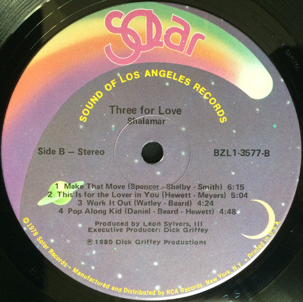 Shalamar : Three For Love (LP, Album, Ind)