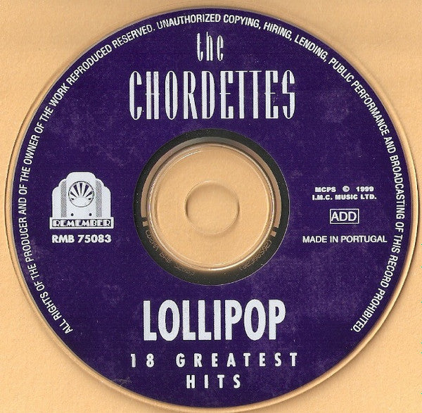 The Chordettes : Lollipop - 18 Greatest Hits (CD, Comp)