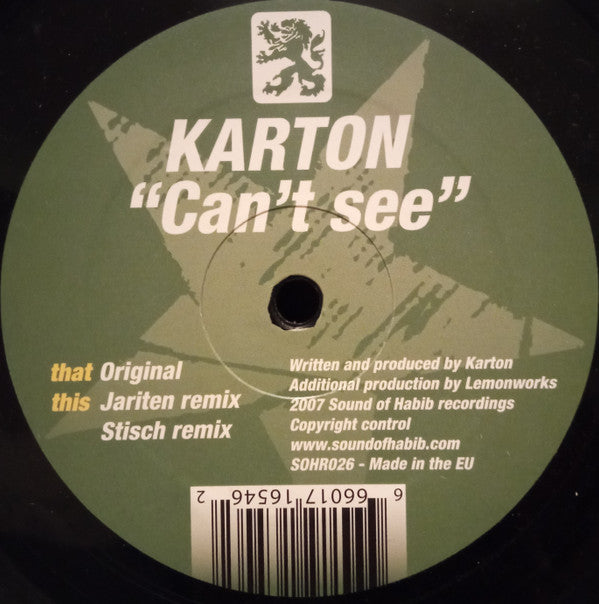 Karton : Can't See (12")