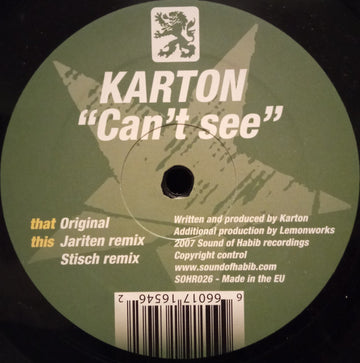 Karton : Can't See (12")