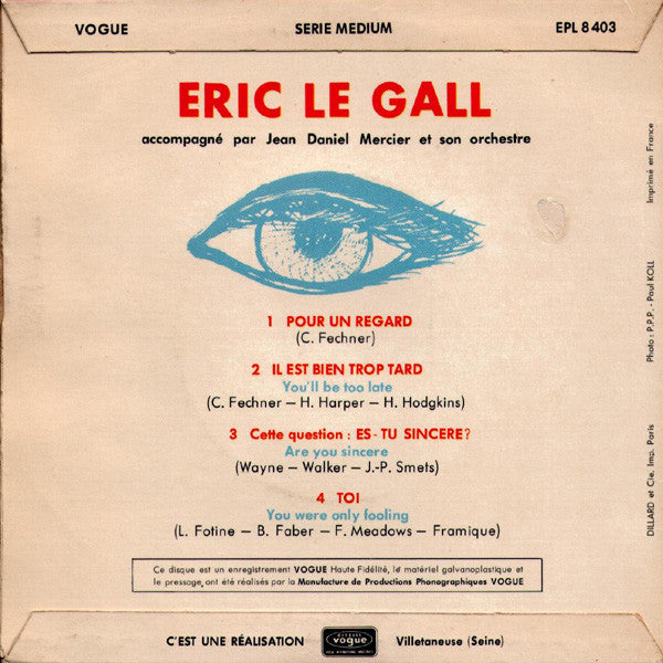 Eric Le Gall : Pour Un Regard (7", EP)