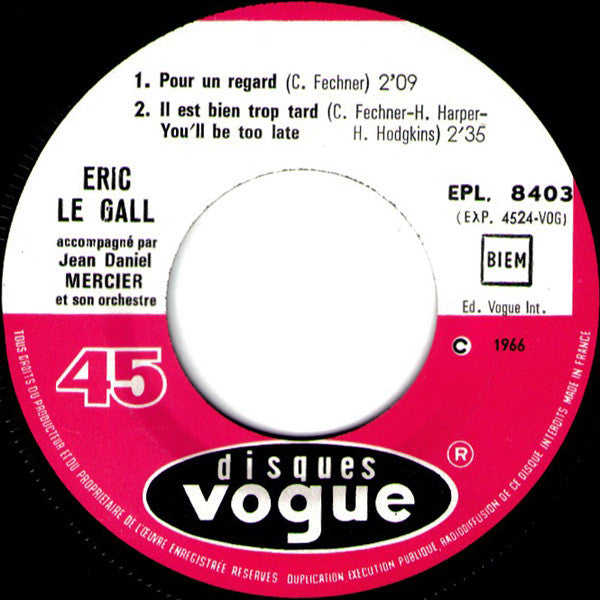 Eric Le Gall : Pour Un Regard (7", EP)