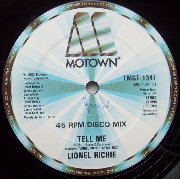Lionel Richie : Stuck On You  (12", Single)