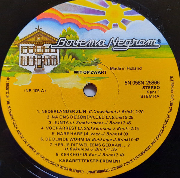 Kabaret Tekstpierement* : Wit Op Zwart (LP, Album, RE)