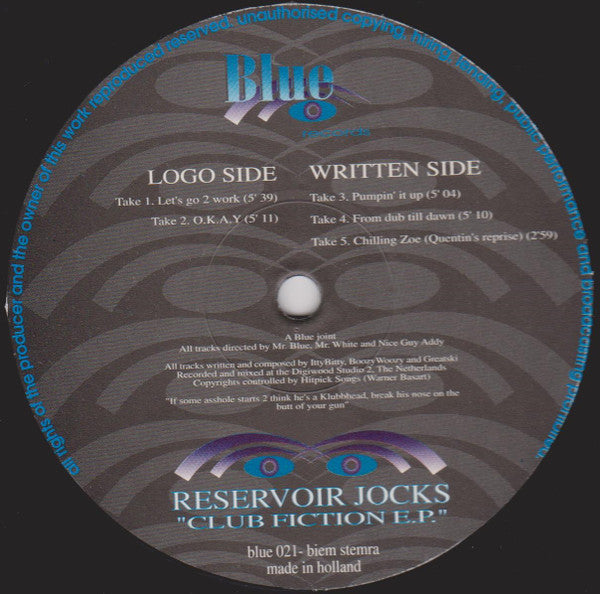 Reservoir Jocks : Club Fiction E.P. (12", EP)