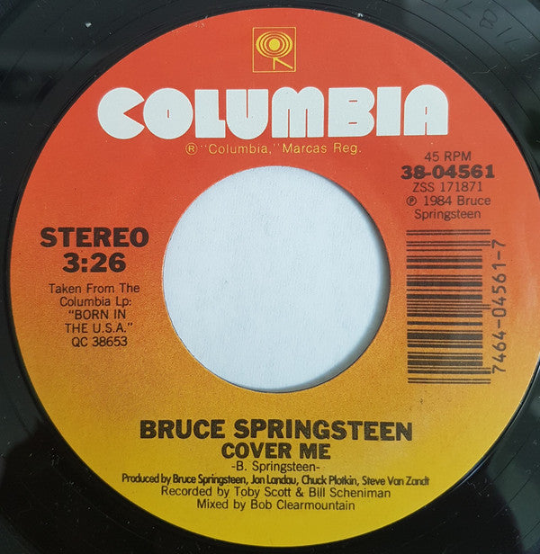 Bruce Springsteen : Cover Me (7", Single, Pit)