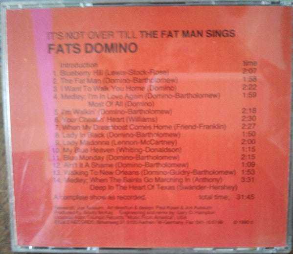 Fats Domino : It's Not Over Till The Fat Man Sings (CD, Album)