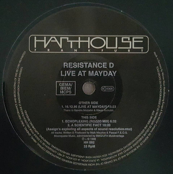 Resistance D : Live At Mayday (12")