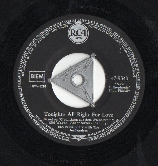 Elvis Presley : Wooden Heart (Muß I Denn Zum Städtele Hinaus) (7", Single)