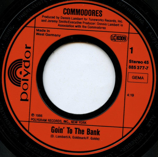 Commodores : Goin' To The Bank (7", Single)