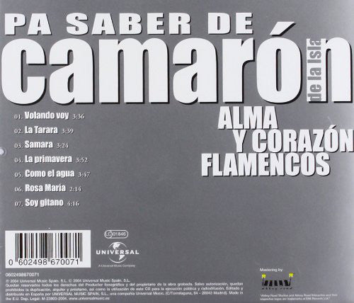 El Camarón De La Isla : Pa Saber De Camarón (Alma Y Corazón Flamencos) (CD, Comp, RM)
