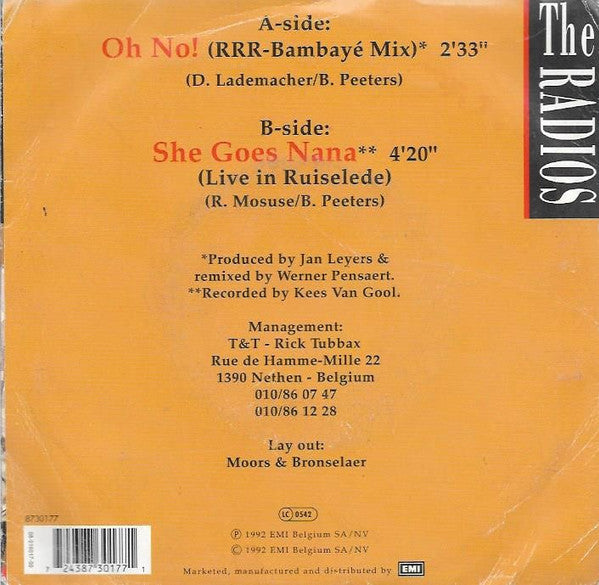 The Radios : Oh No! (7", Single)