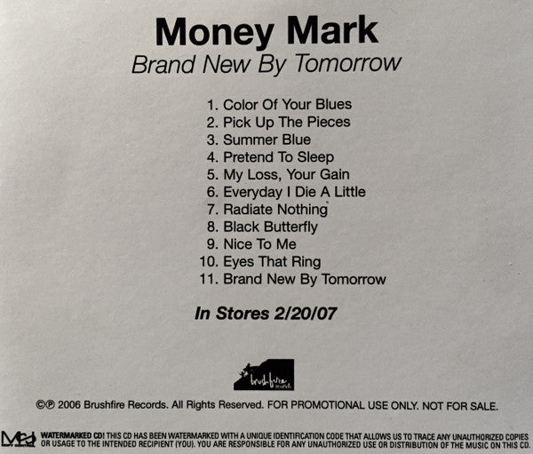 Money Mark : Brand New By Tomorrow  (CDr, Album, Promo)