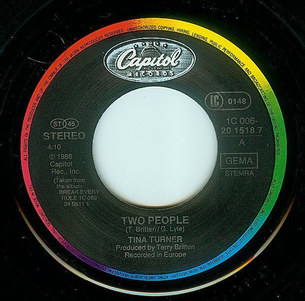 Tina Turner : Two People (7", Single)