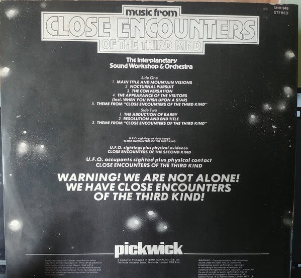 The Interplanetary Sound Workshop & Orchestra : Music From Close Encounters Of The Third Kind (LP, Album)