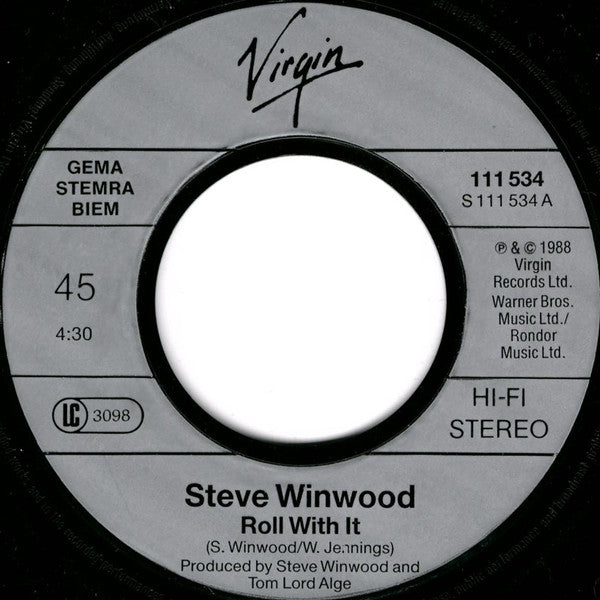 Steve Winwood : Roll With It (7", Single)