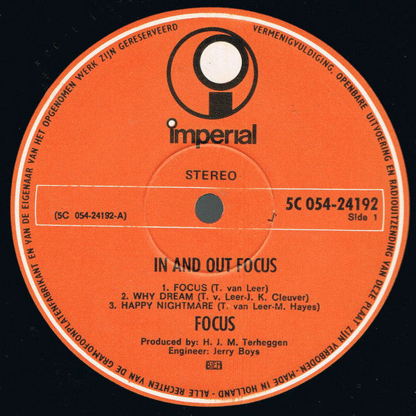Focus (2) : In And Out Of Focus (LP, Album, RE, RP, whi)