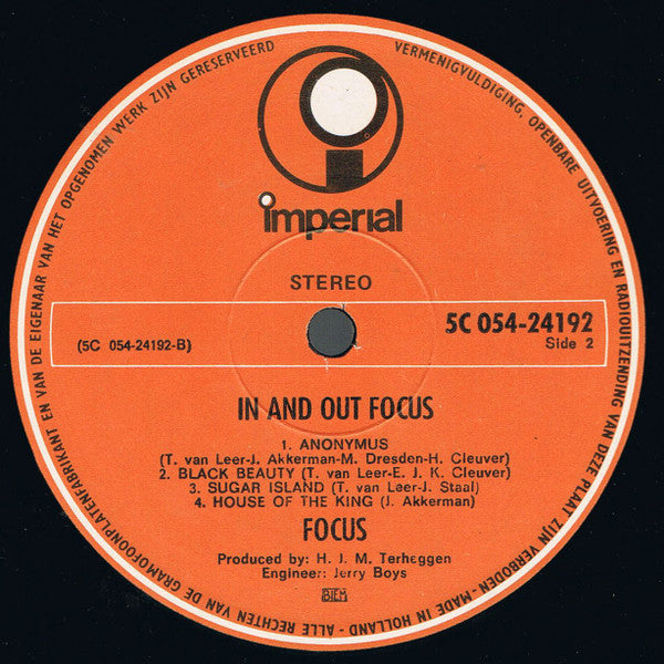 Focus (2) : In And Out Of Focus (LP, Album, RE, RP, whi)