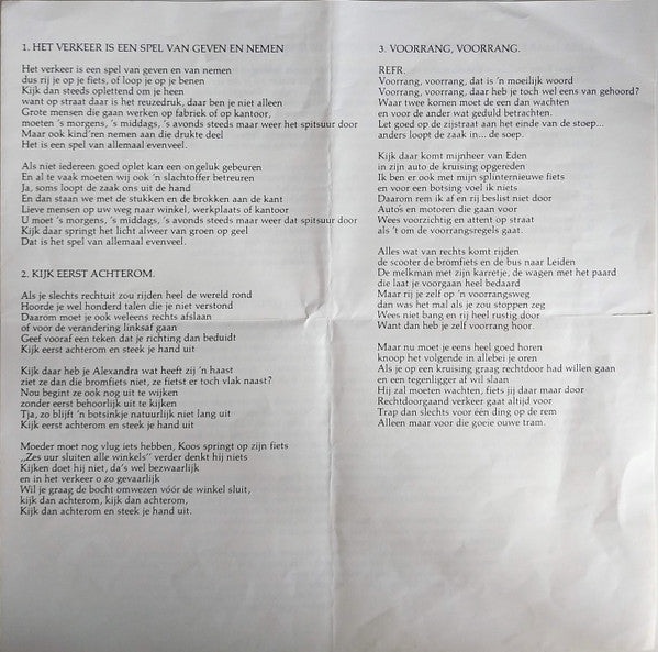 Bromsnor En De Schellebellen o.l.v. Paula van Alphen : Veilig In Het Verkeer (LP)