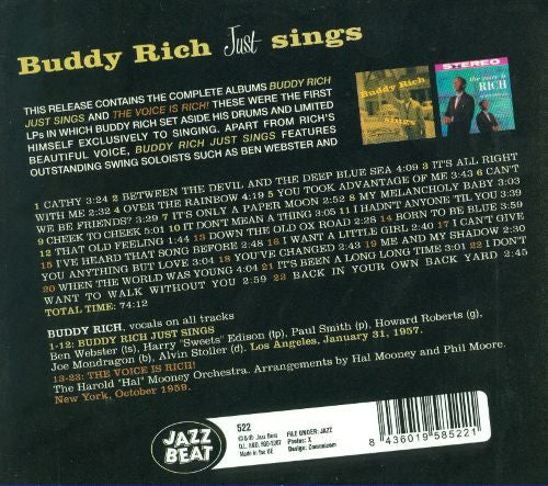 Buddy Rich : Buddy Rich Just Sings (CD, Comp, RE)