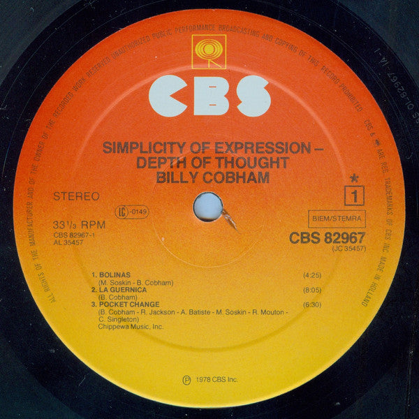 Billy Cobham : Simplicity Of Expression - Depth Of Thought (LP, Album)