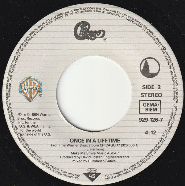 Chicago (2) : You're The Inspiration (7", Single)
