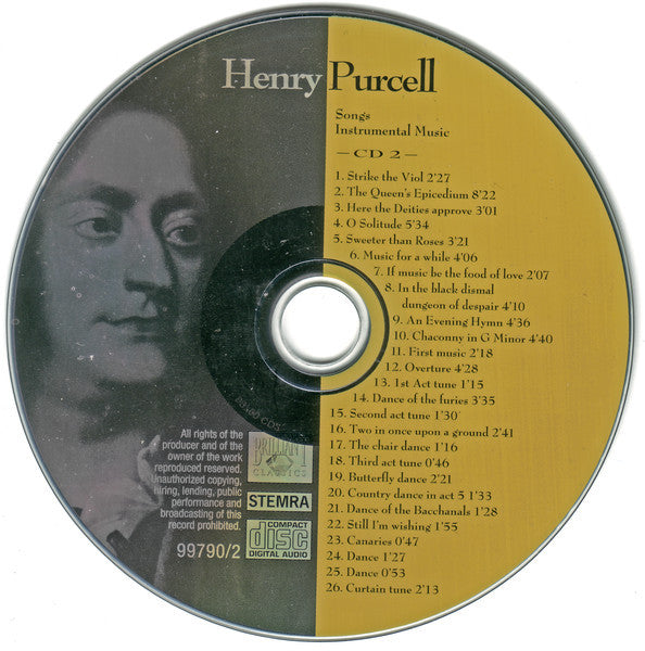 Henry Purcell, Michael Chance, The Choir Of Clare College, Miscellany (2) : Funeral Music For Queen Mary / Sacred Music / Dioclesian / Songs (2xCD, Comp)