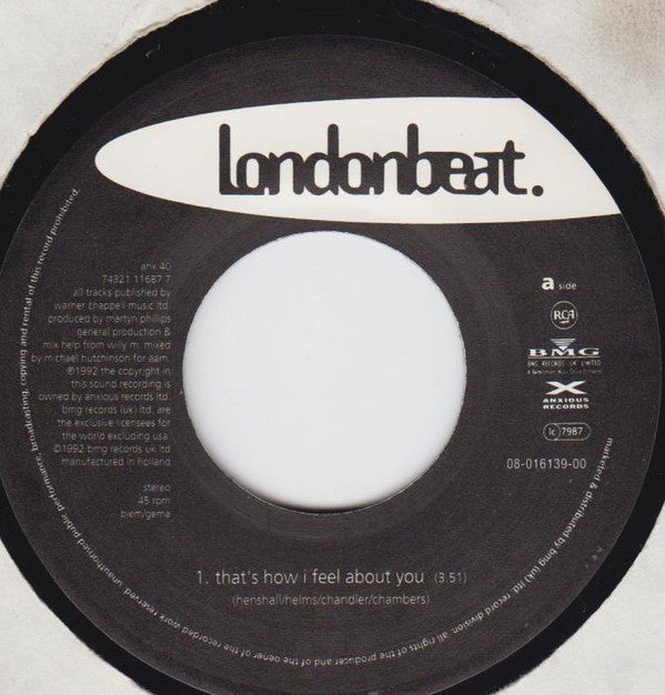 Londonbeat : That's How I Feel About  You (7", Single, Bla)