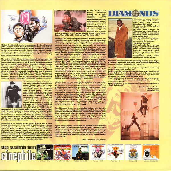 Roy Budd : Diamonds (Original Motion Picture Soundtrack) (LP, Album, RE, RM, Gat)